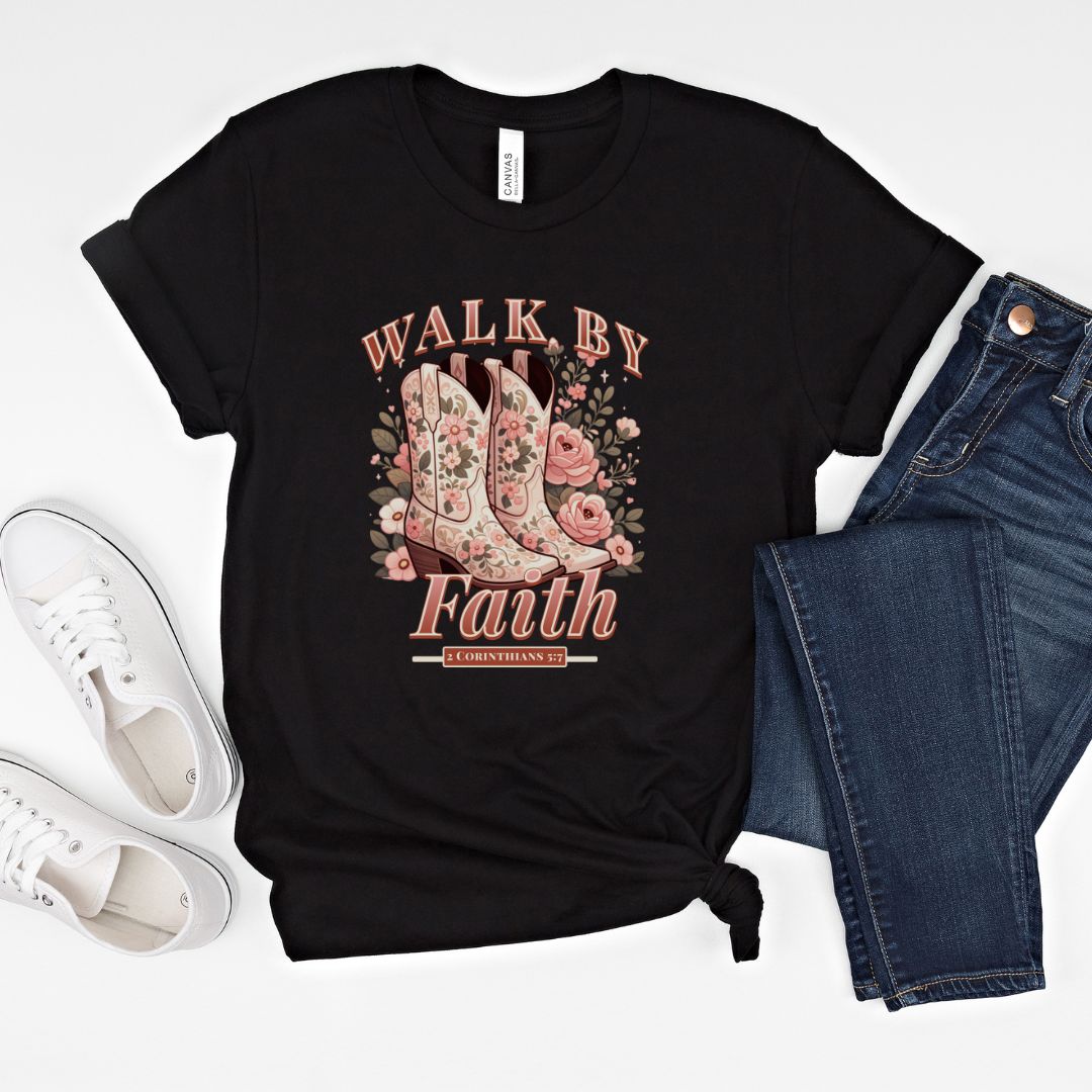 Walk by faith western tee