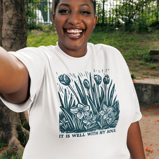 It Is Well With My Soul Floral Tee