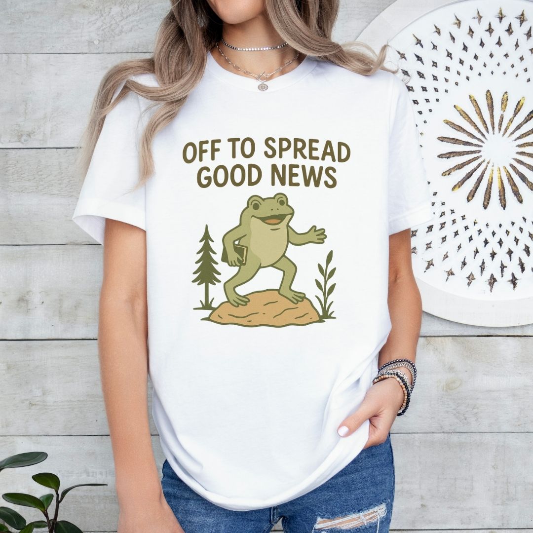 Off to spread good news frog Tee