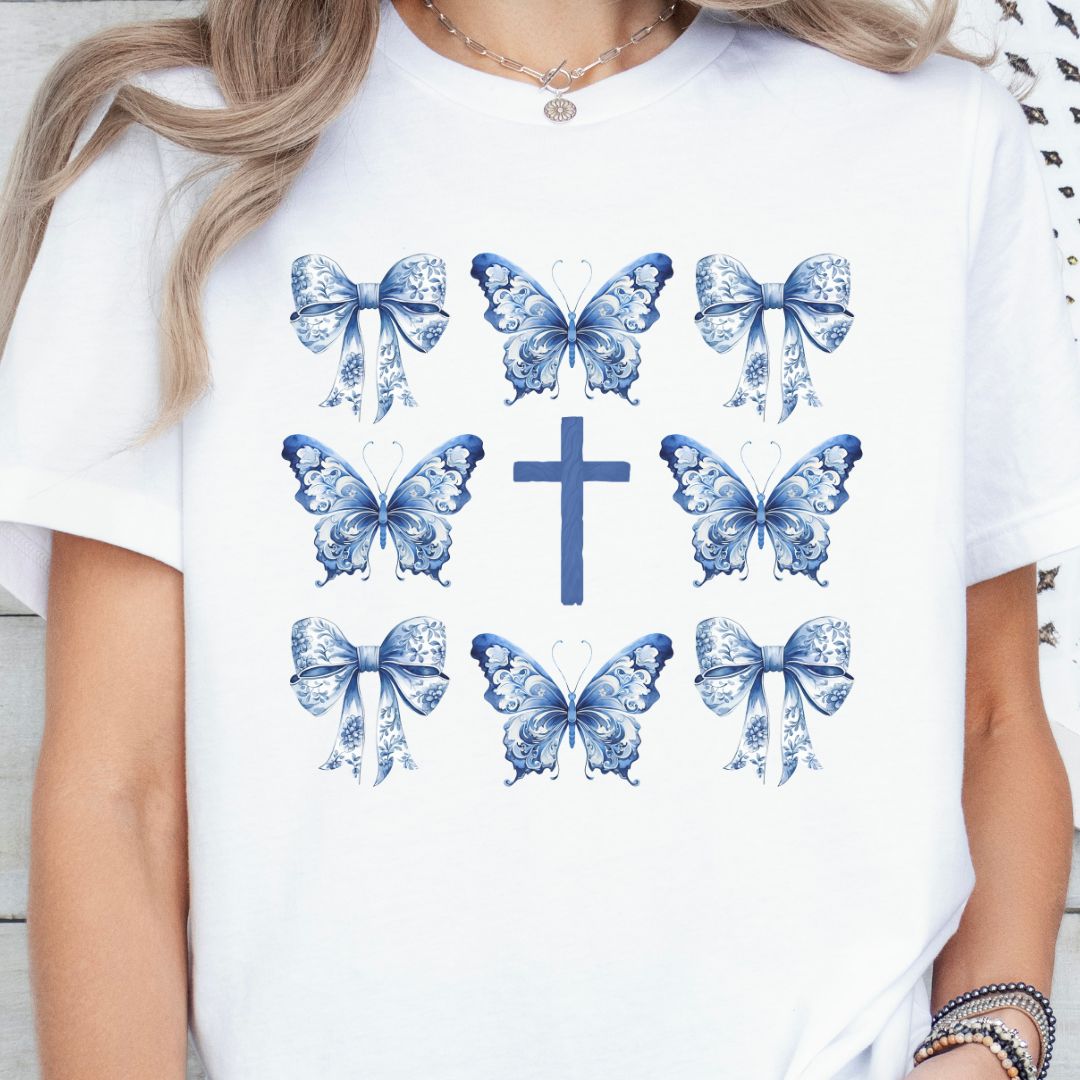 Butterflies and Bows Chinoiserie Tee