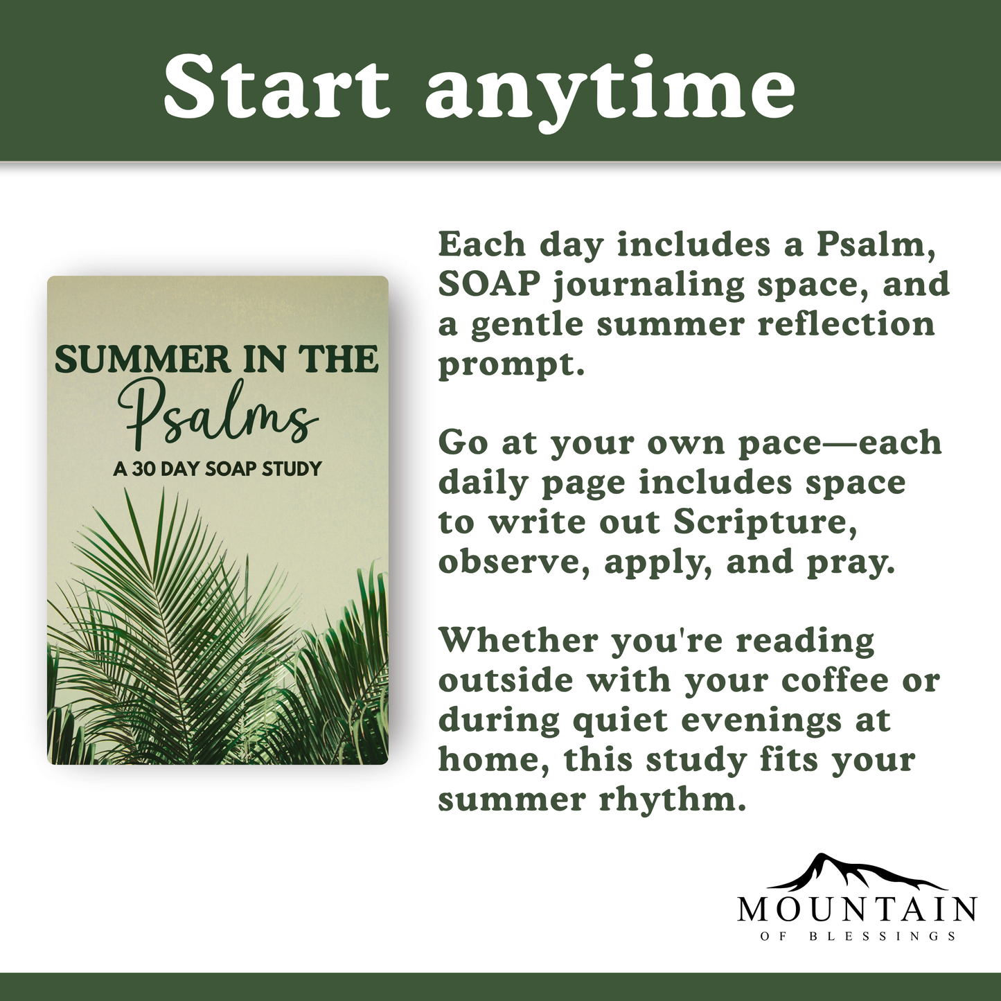 Summer in the Psalms SOAP Study