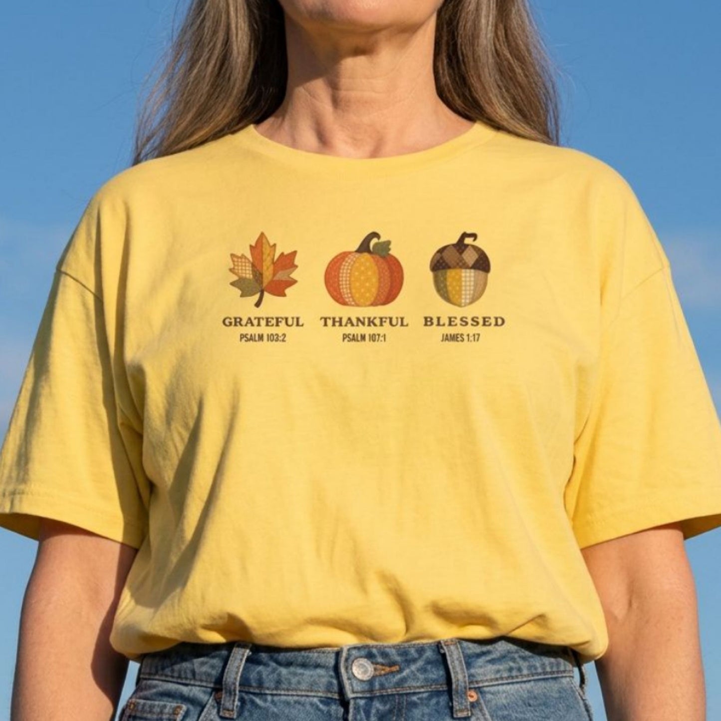 Grateful Thankful Blessed Fall Tee