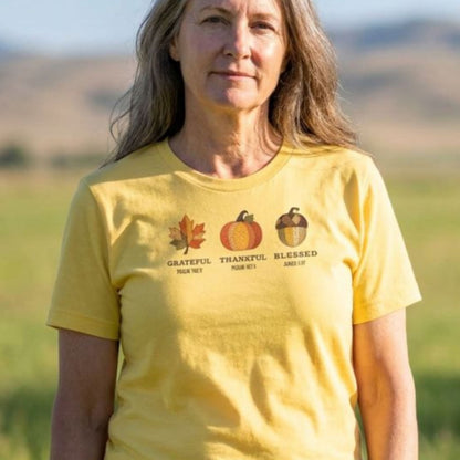 Grateful Thankful Blessed Fall Tee