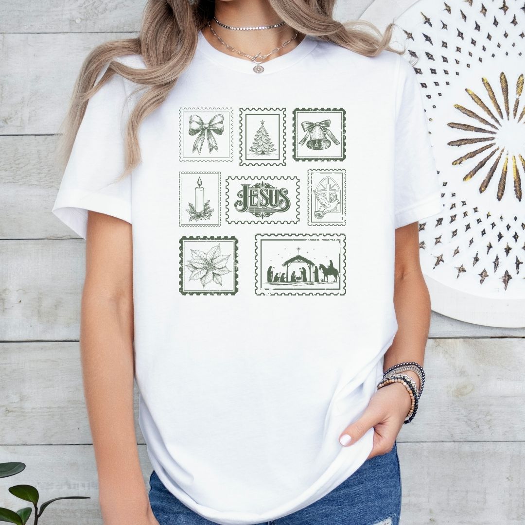 Vintage Christmas Stamps Tee