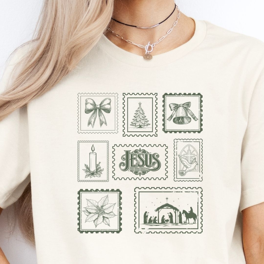 Vintage Christmas Stamps Tee
