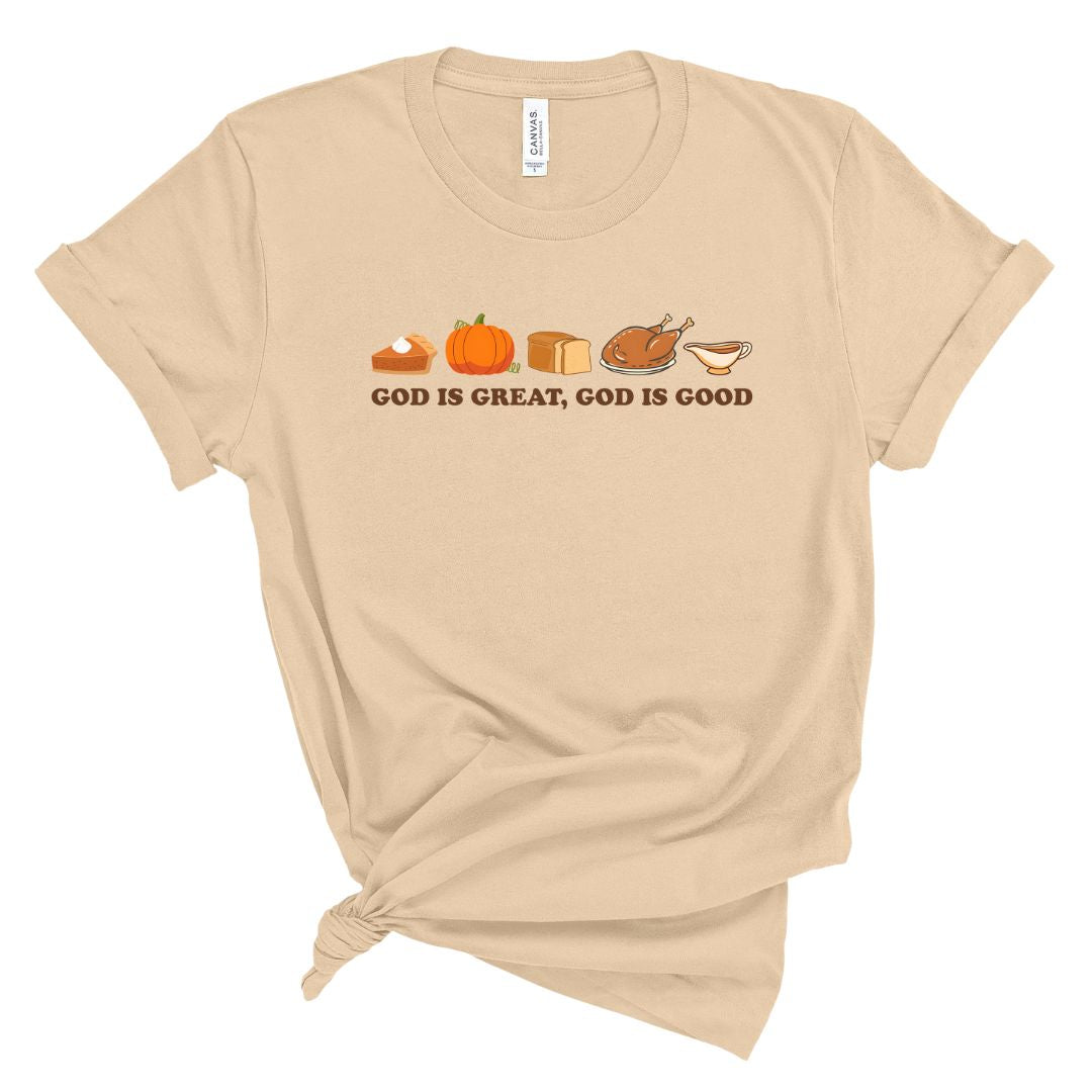God is Great God is Good Food Icons Tee