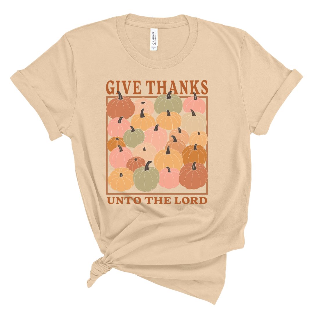 Give Thanks Unto the Lord Pumpkins Tee