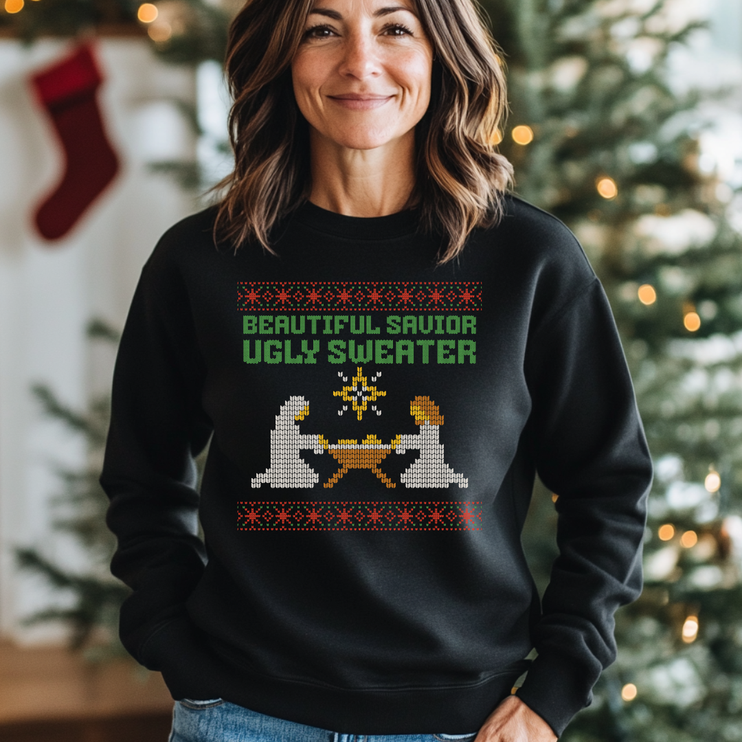 Beautiful Savior, Ugly Sweater Sweatshirt