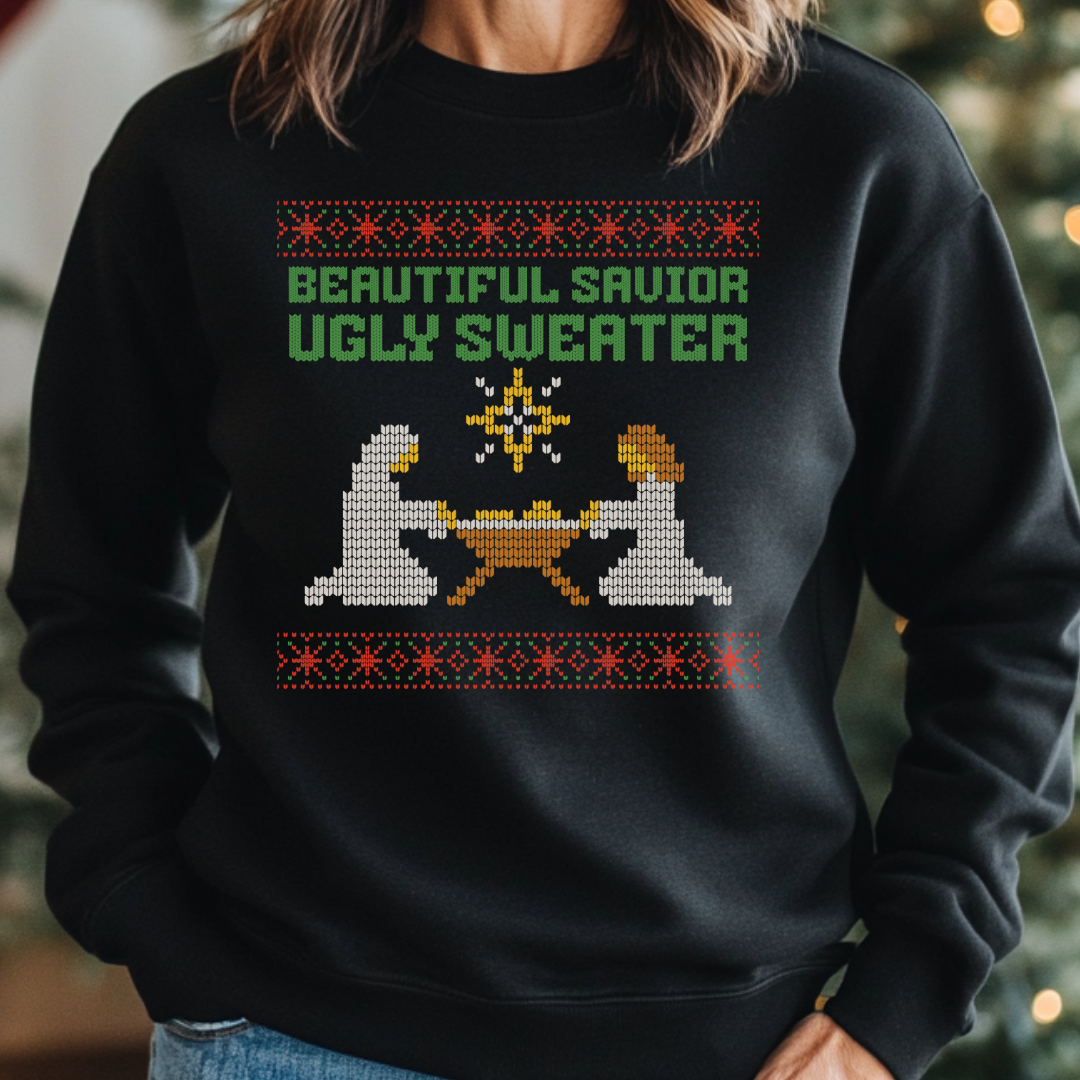 Beautiful Savior, Ugly Sweater Sweatshirt