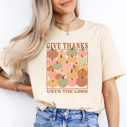 Give Thanks Unto the Lord Pumpkins Tee