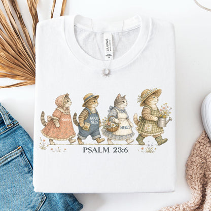 Surely Goodness and Mercy Cat Tee
