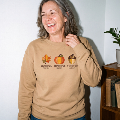 Grateful Thankful Blessed Fall Sweatshirt