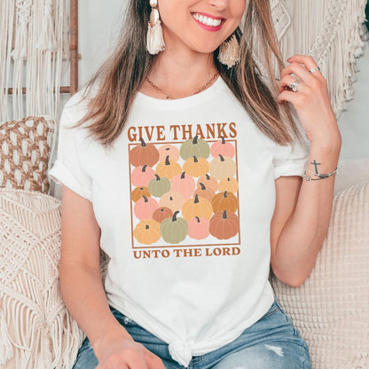 Give Thanks Unto the Lord Pumpkins Tee
