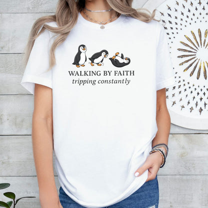 Walking by Faith Penguin Tee