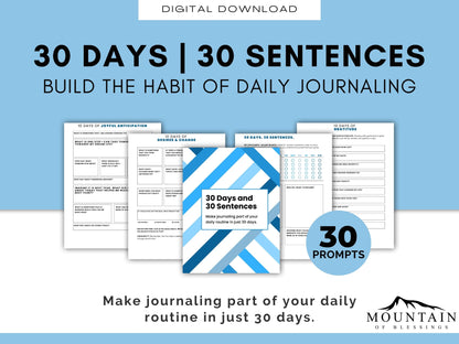 30 Days, 30 Sentences- Gratitude Journal