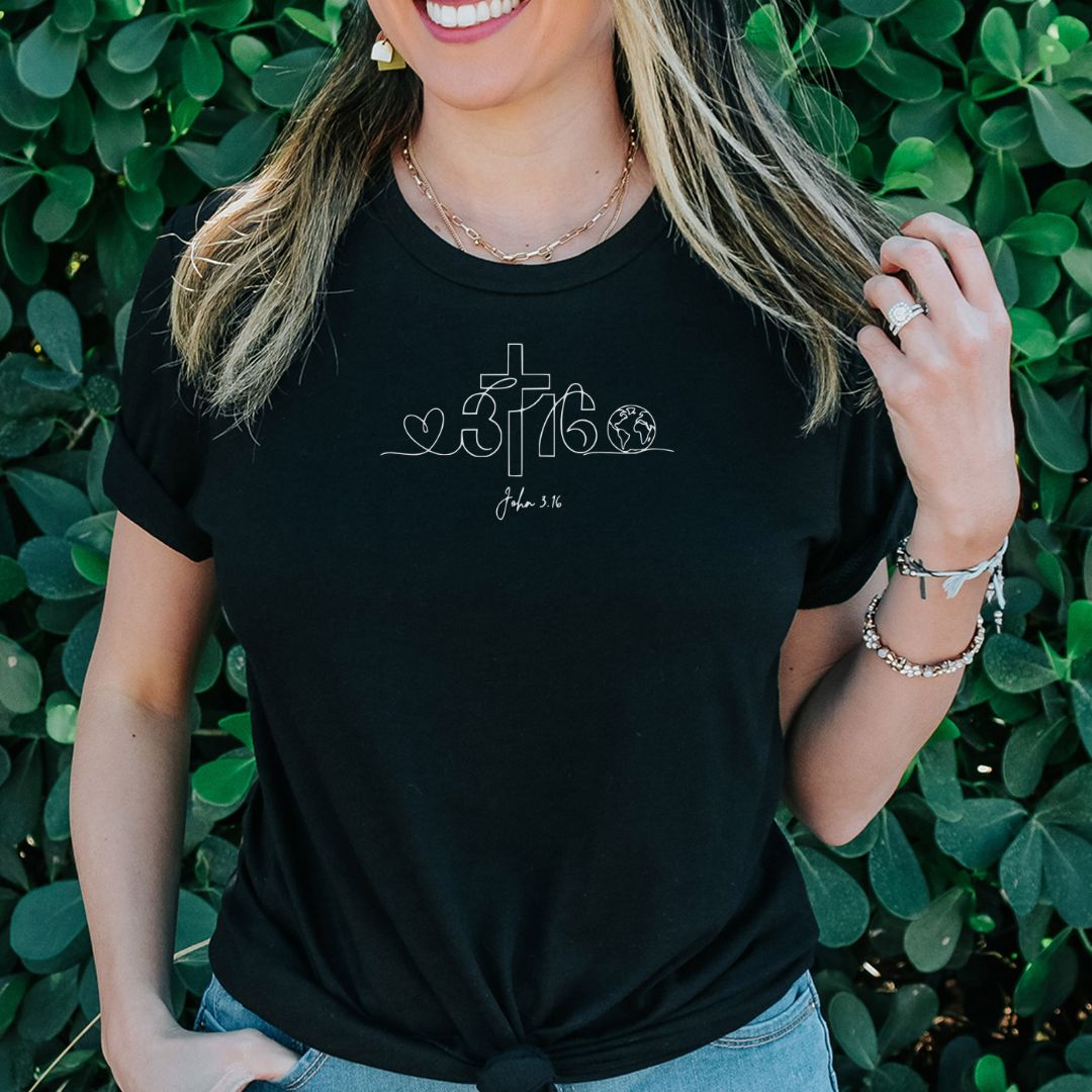 John 3:16 Line Art Tee