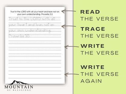 Bible Verse Coloring and Handwriting Practice