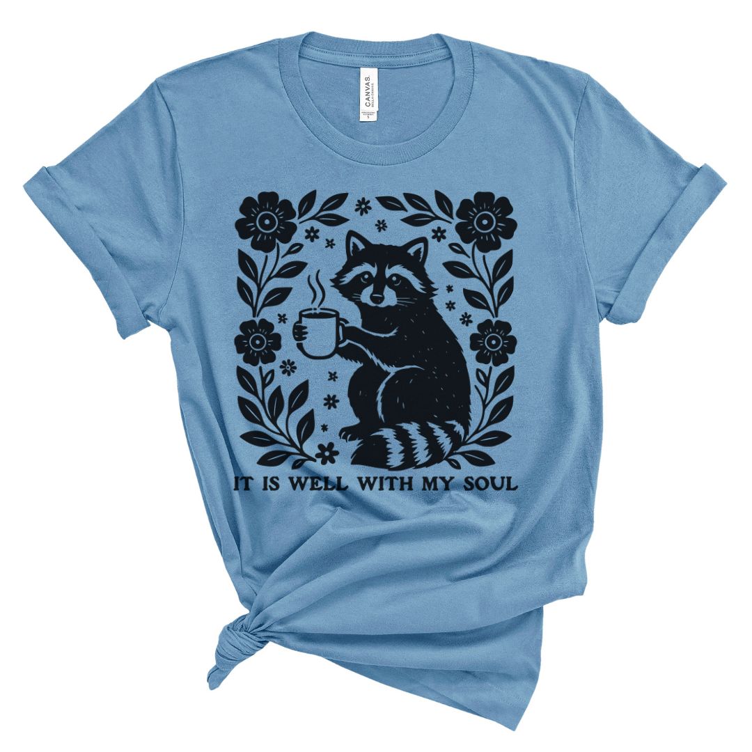 It Is Well With My Soul Raccoon Tee