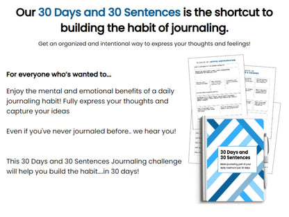 30 Days, 30 Sentences- Gratitude Journal