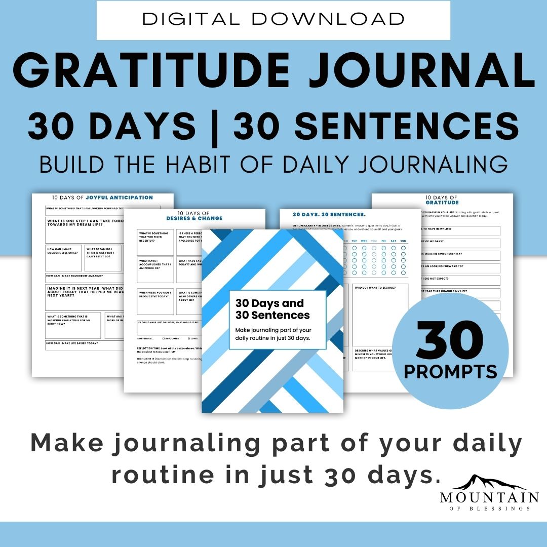 30 Days, 30 Sentences- Gratitude Journal
