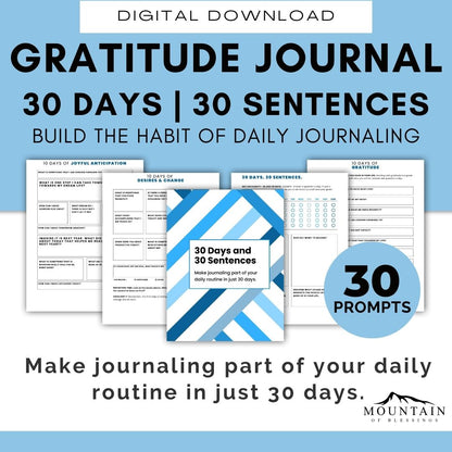 30 Days, 30 Sentences- Gratitude Journal