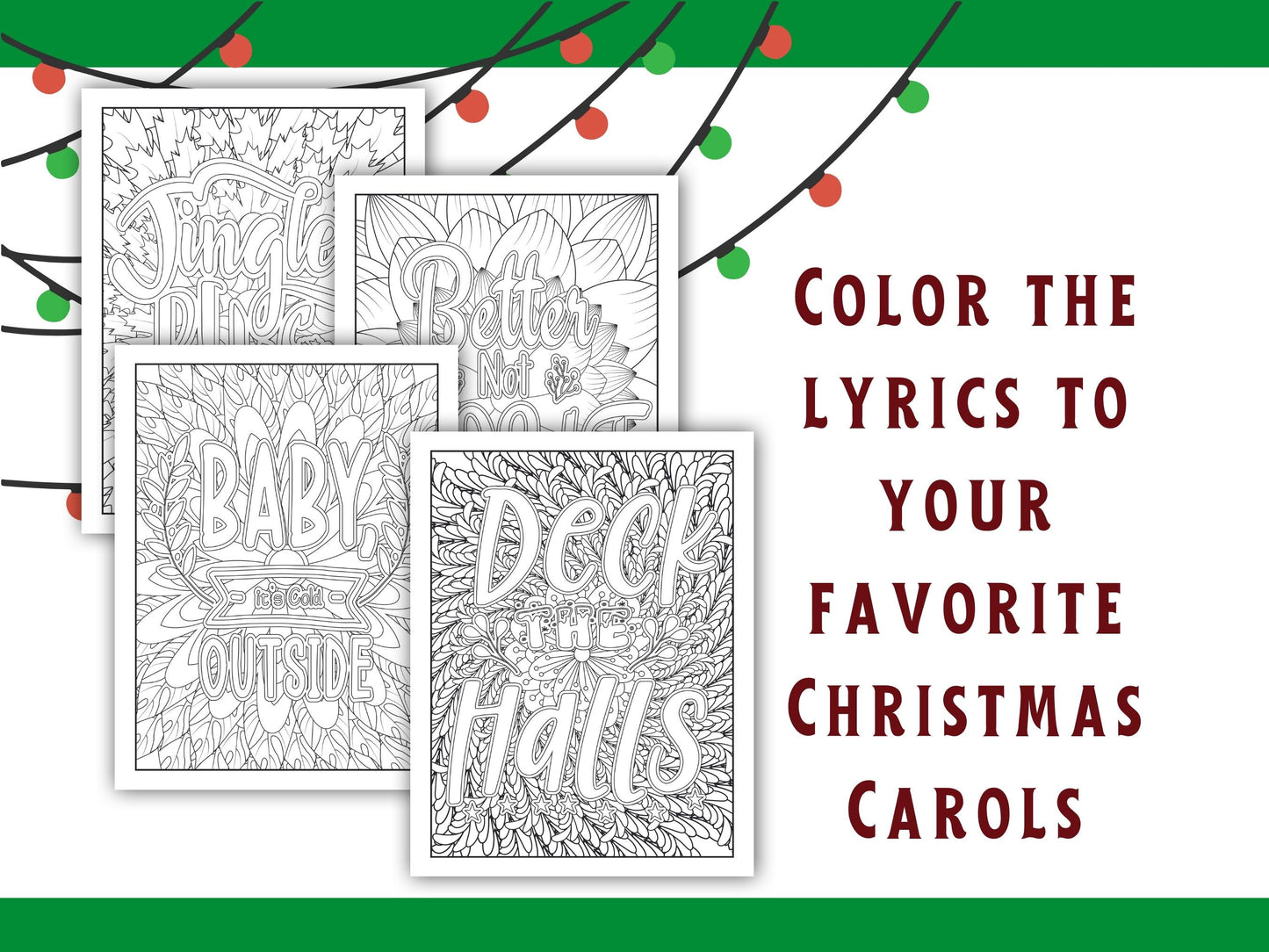 Adult Christmas Carol Coloring book