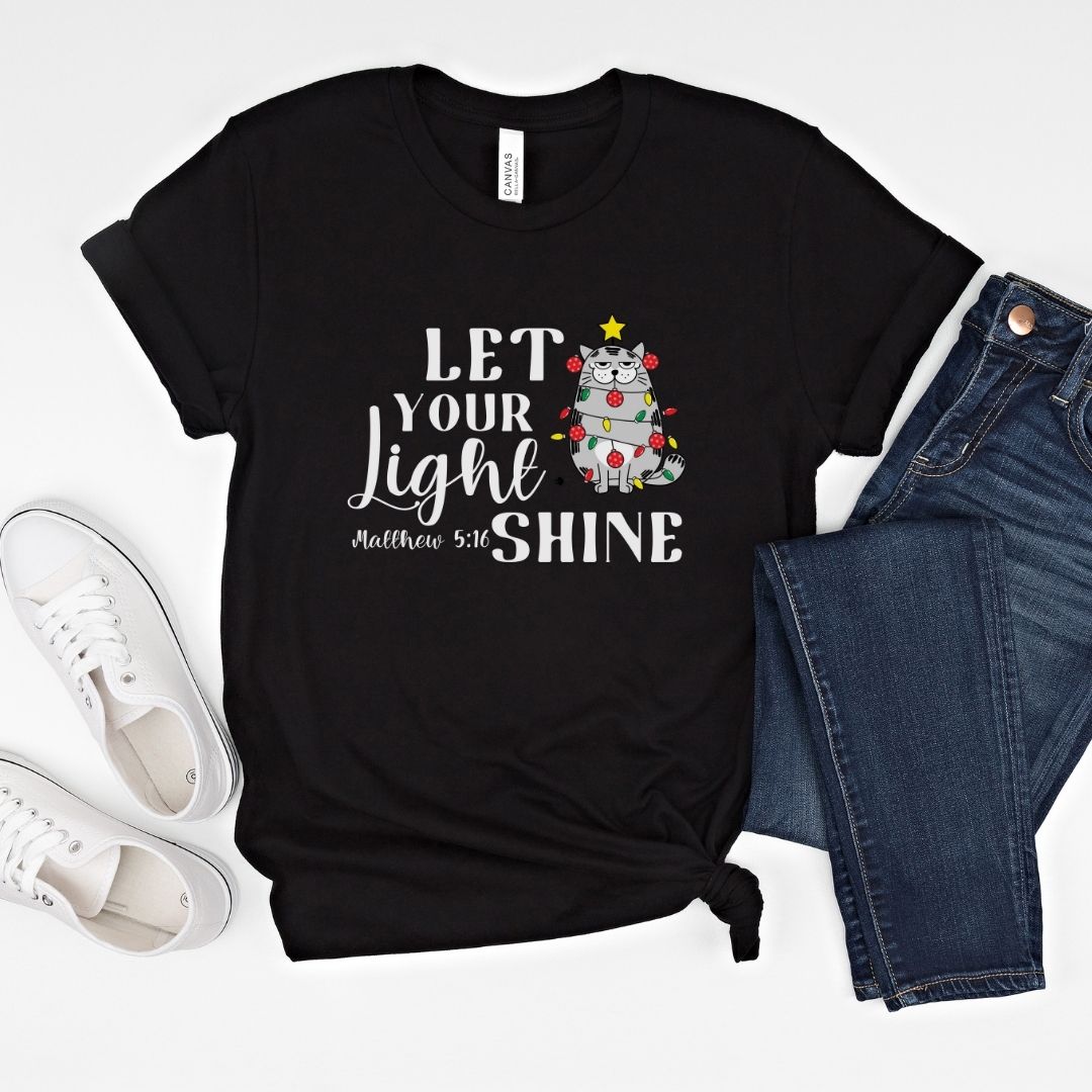 Let your Light Shine Cat tee