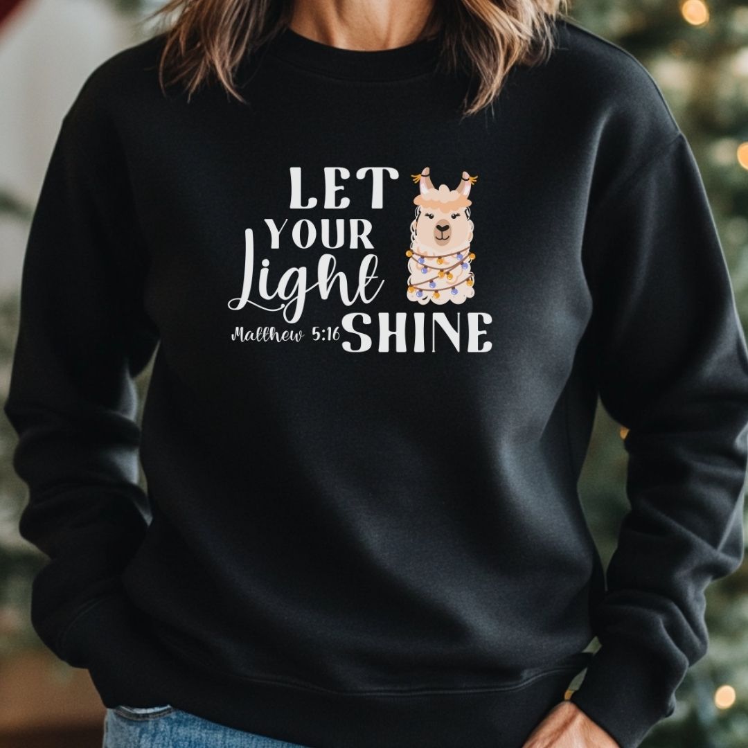 Let your Light Shine Llama Sweatshirt