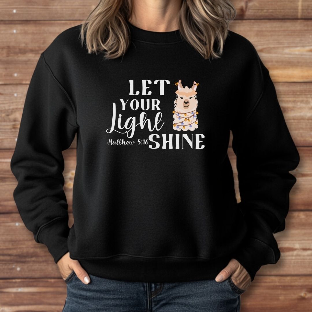 Let your Light Shine Llama Sweatshirt