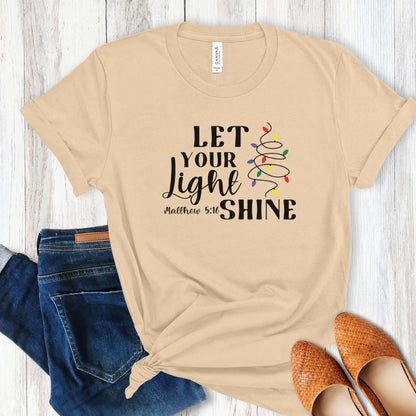 Let Your Light Shine Christmas Lights Tee