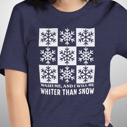 Whiter Than Snow 3x3 White Text Tee