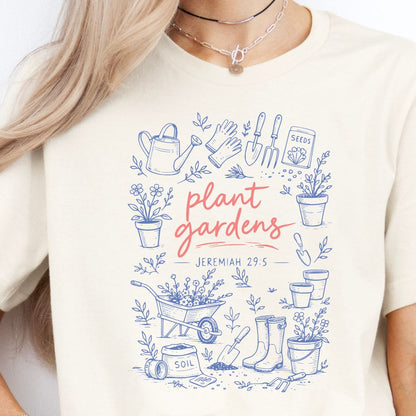 plant seeds grow gardens shirt Christian Shirts for Women – Plant Gardens Graphic Tee – Mountain of Blessings