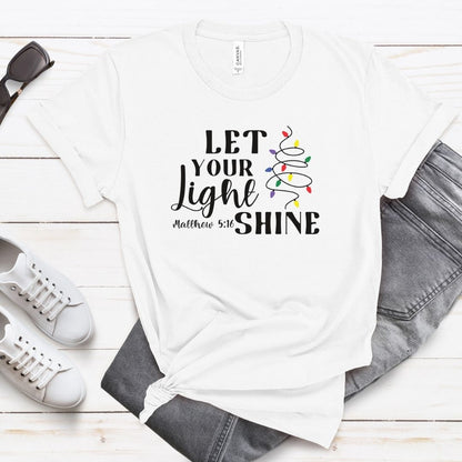 Let Your Light Shine Christmas Lights Tee