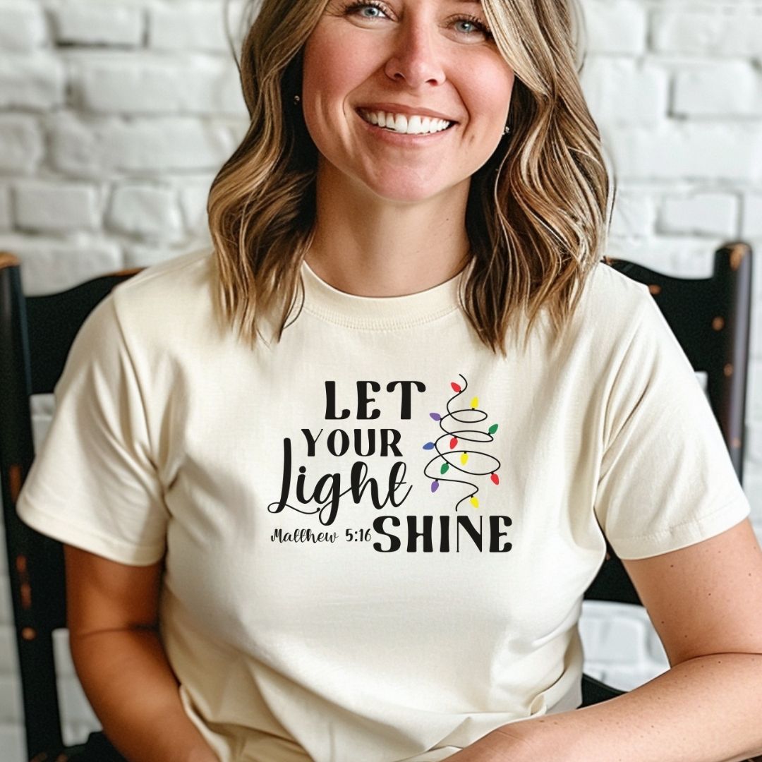 Let Your Light Shine Christmas Lights Tee