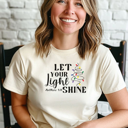 Let Your Light Shine Christmas Lights Tee