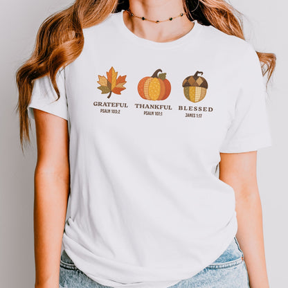 Grateful Thankful Blessed Fall Tee