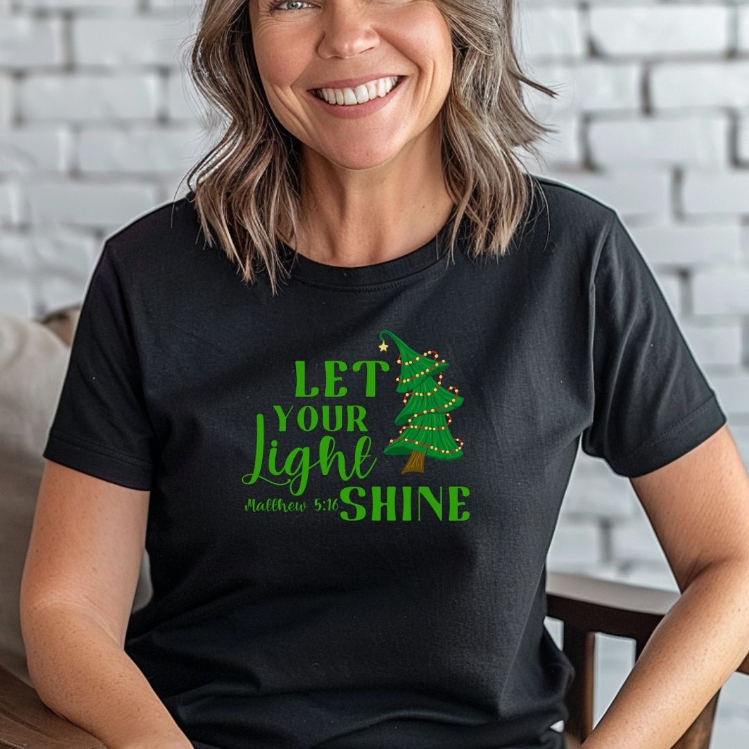 Let Your Light Shine Tree Tee