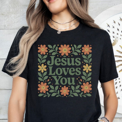 Jesus Loves You Folk Art Tee
