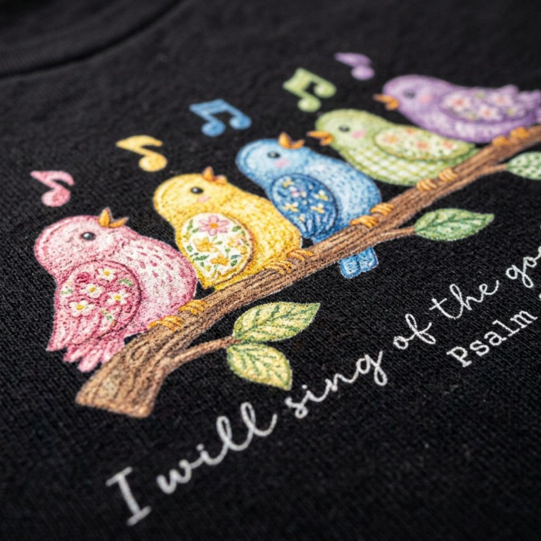 Sing of the Goodness of God Quilt Birds Tee