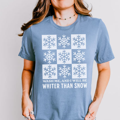 Whiter Than Snow 3x3 White Text Tee