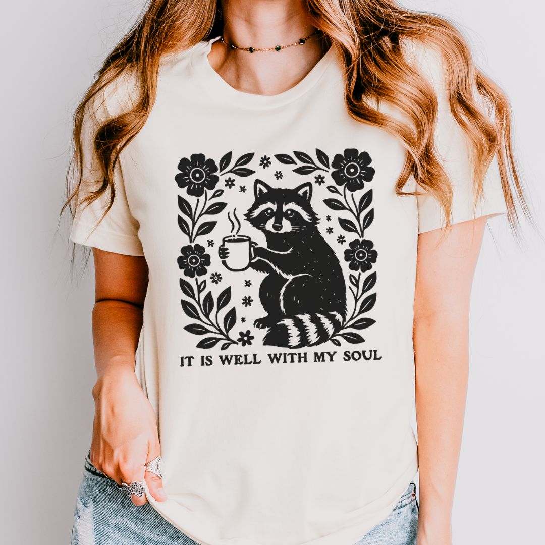 It Is Well With My Soul Raccoon Tee