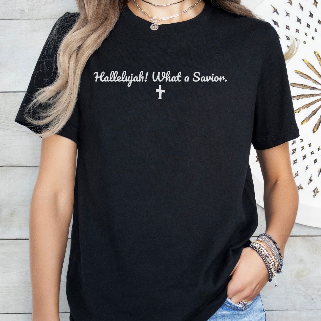 Hallelujah! What a Savior Cross Tee