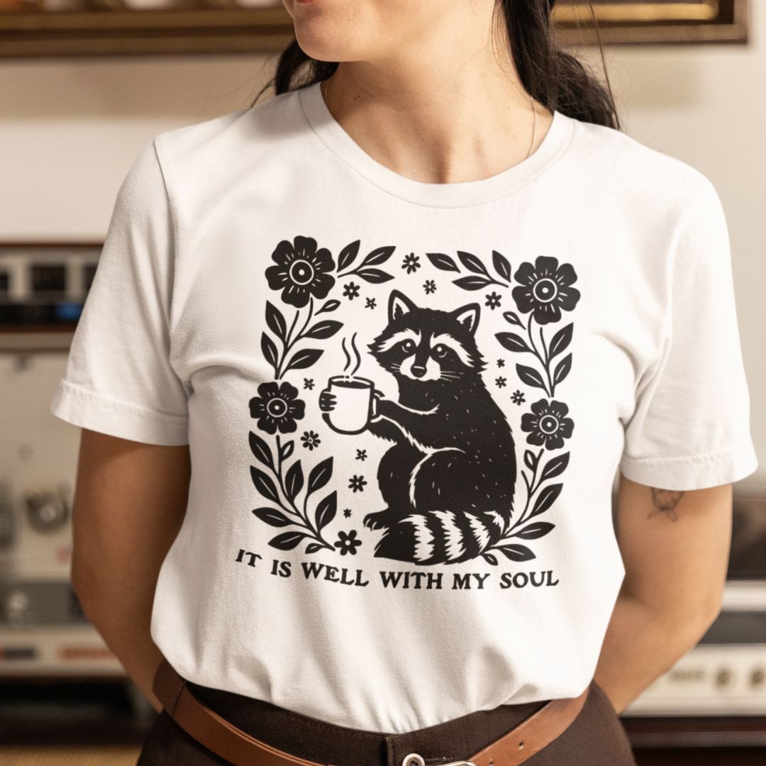 It Is Well With My Soul Raccoon Tee