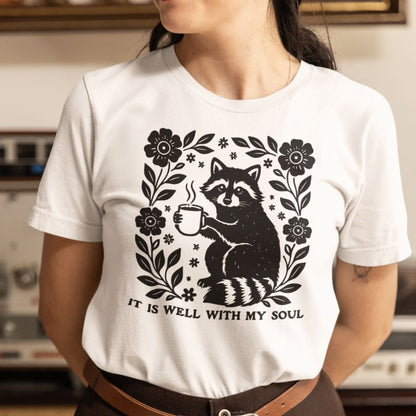 It Is Well With My Soul Raccoon Tee