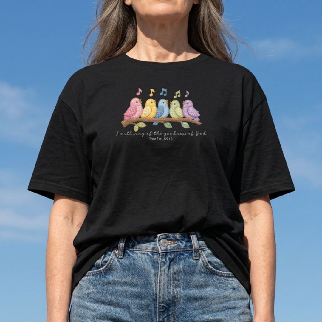 Sing of the Goodness of God Quilt Birds Tee