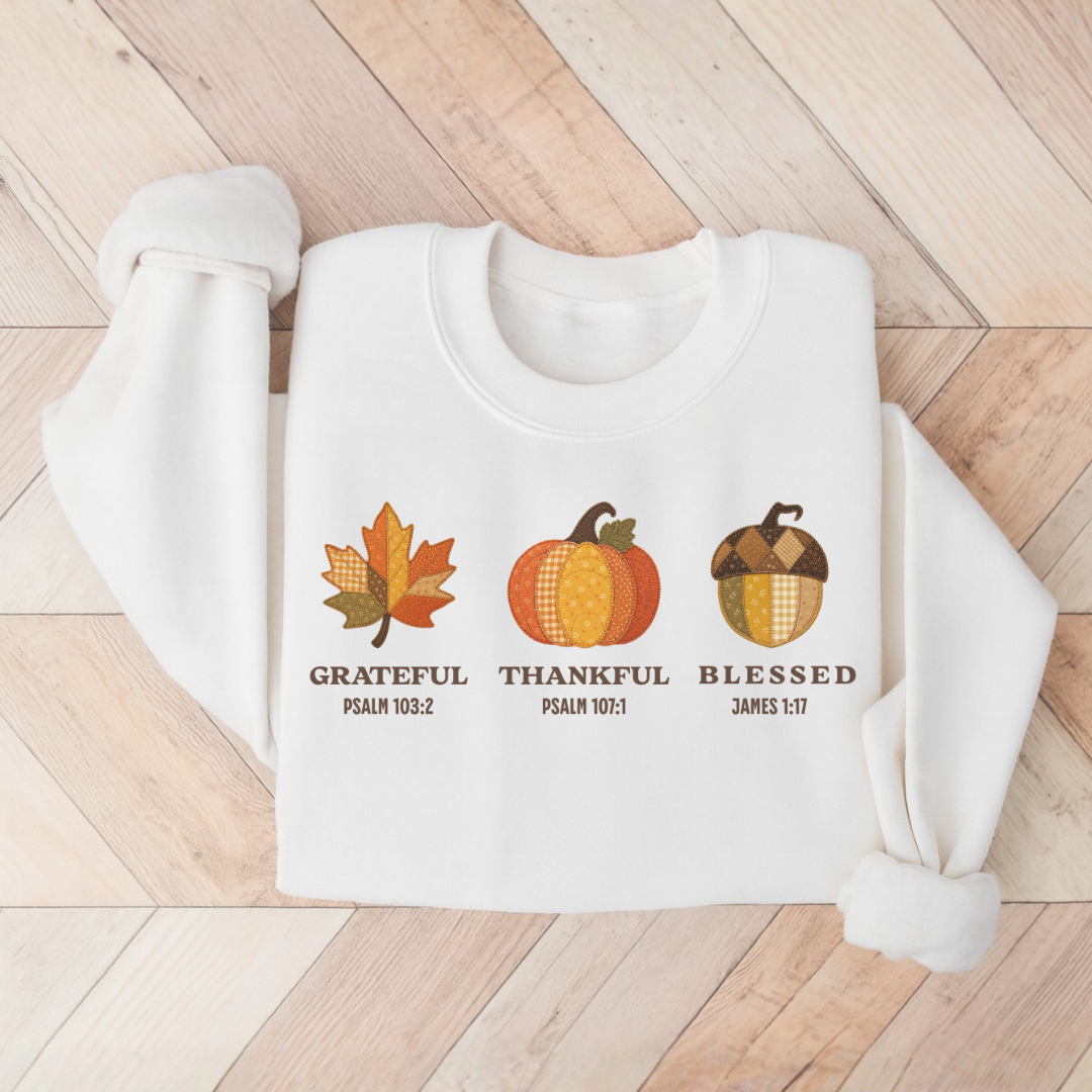 Grateful Thankful Blessed Fall Sweatshirt