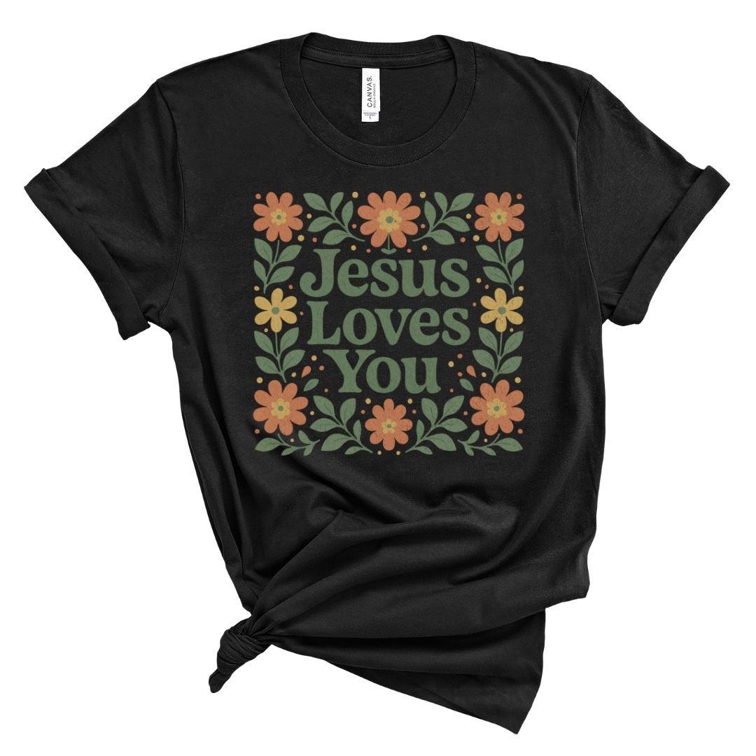 Jesus Loves You Folk Art Tee