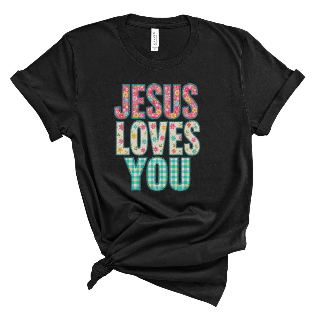 Jesus Loves You Patchwork Tee