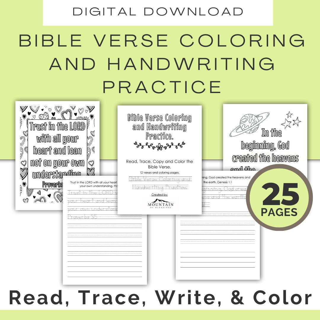 Bible Verse Coloring and Handwriting Practice