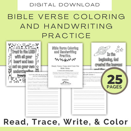 Bible Verse Coloring and Handwriting Practice
